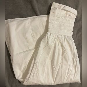A&F white strapless poplin midi dress